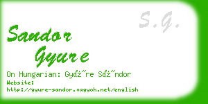 sandor gyure business card